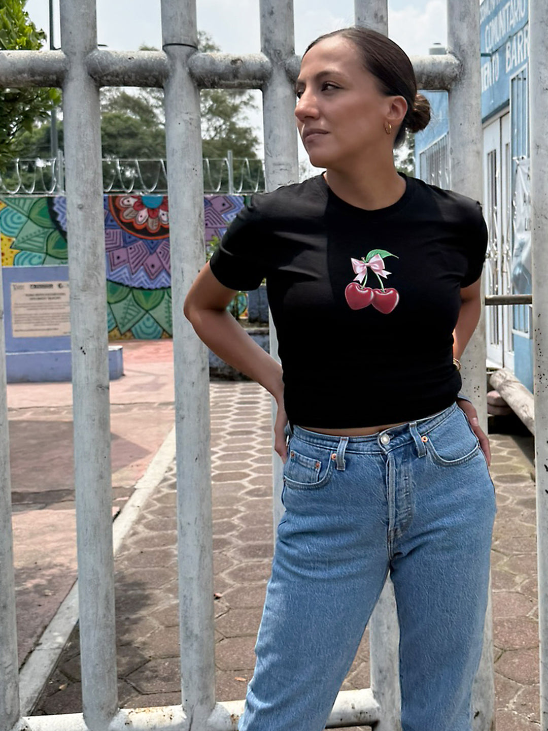 Playera Manga Corta Cerezas