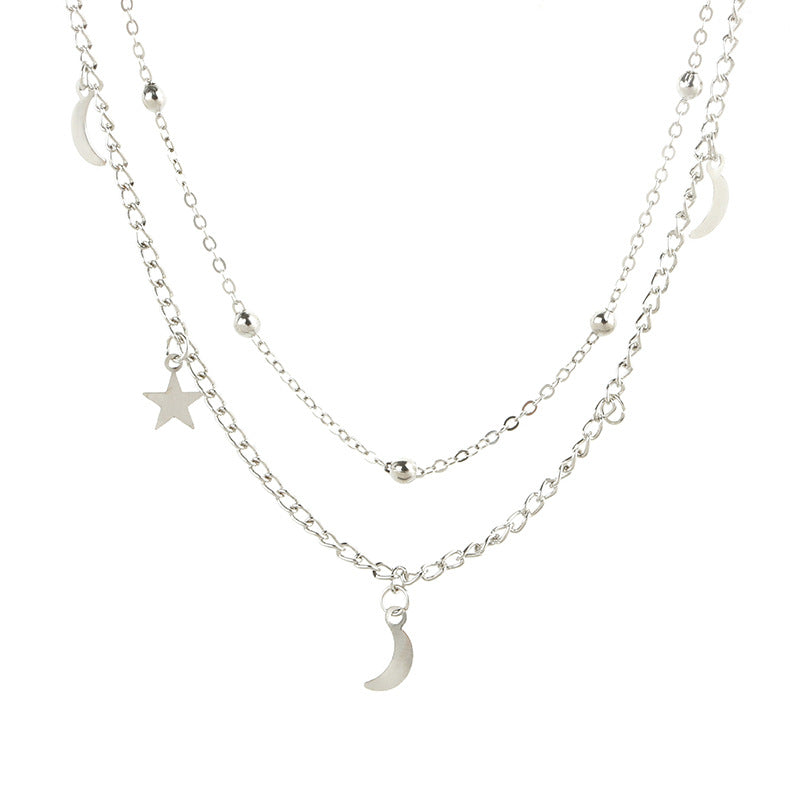 Collar Doble Estrellas y Lunas