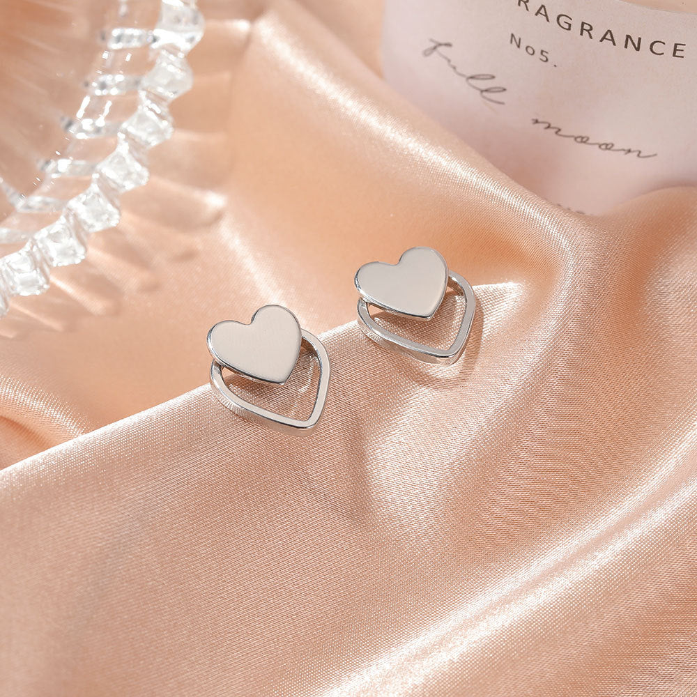 Aretes De Corazón Doble
