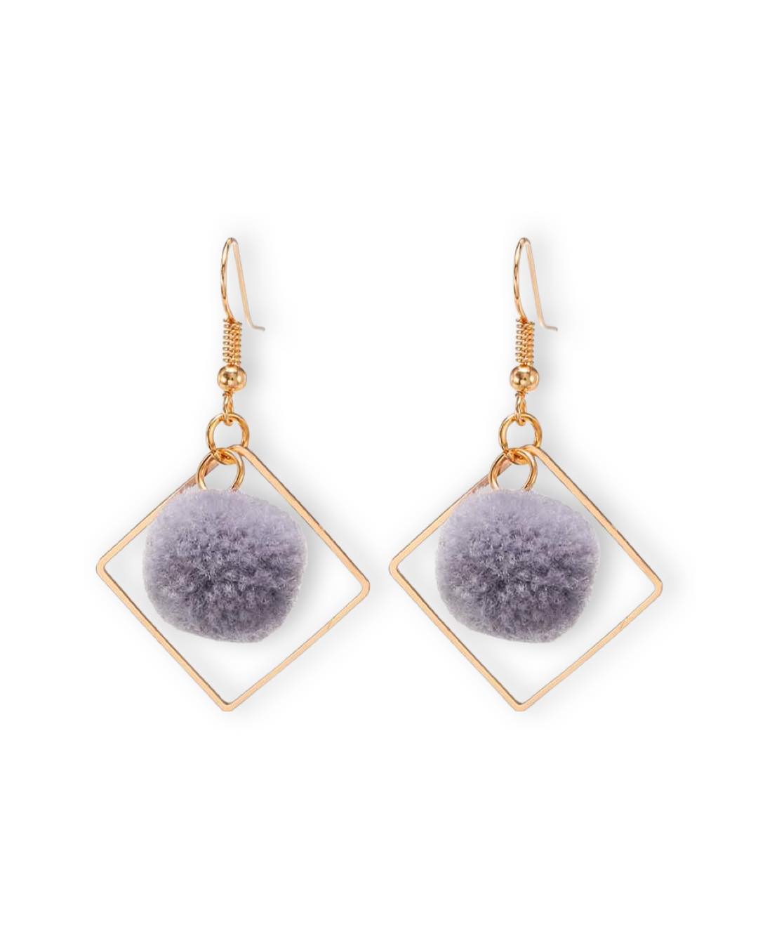 Aretes Colgantes Con Felpa