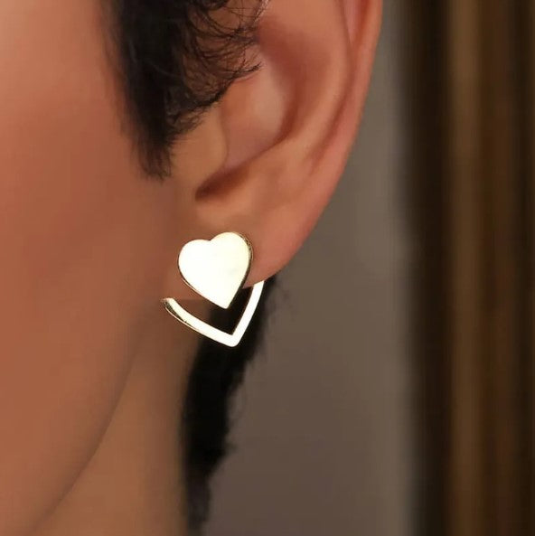 Aretes De Corazón Doble